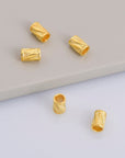 24K Gold Vermeil & 925 Silver Tube Beads, Antique Silver Tube Beads in Gold, Spacer Tube Beads, Tube Beads For Jewelry Making, M/VM26