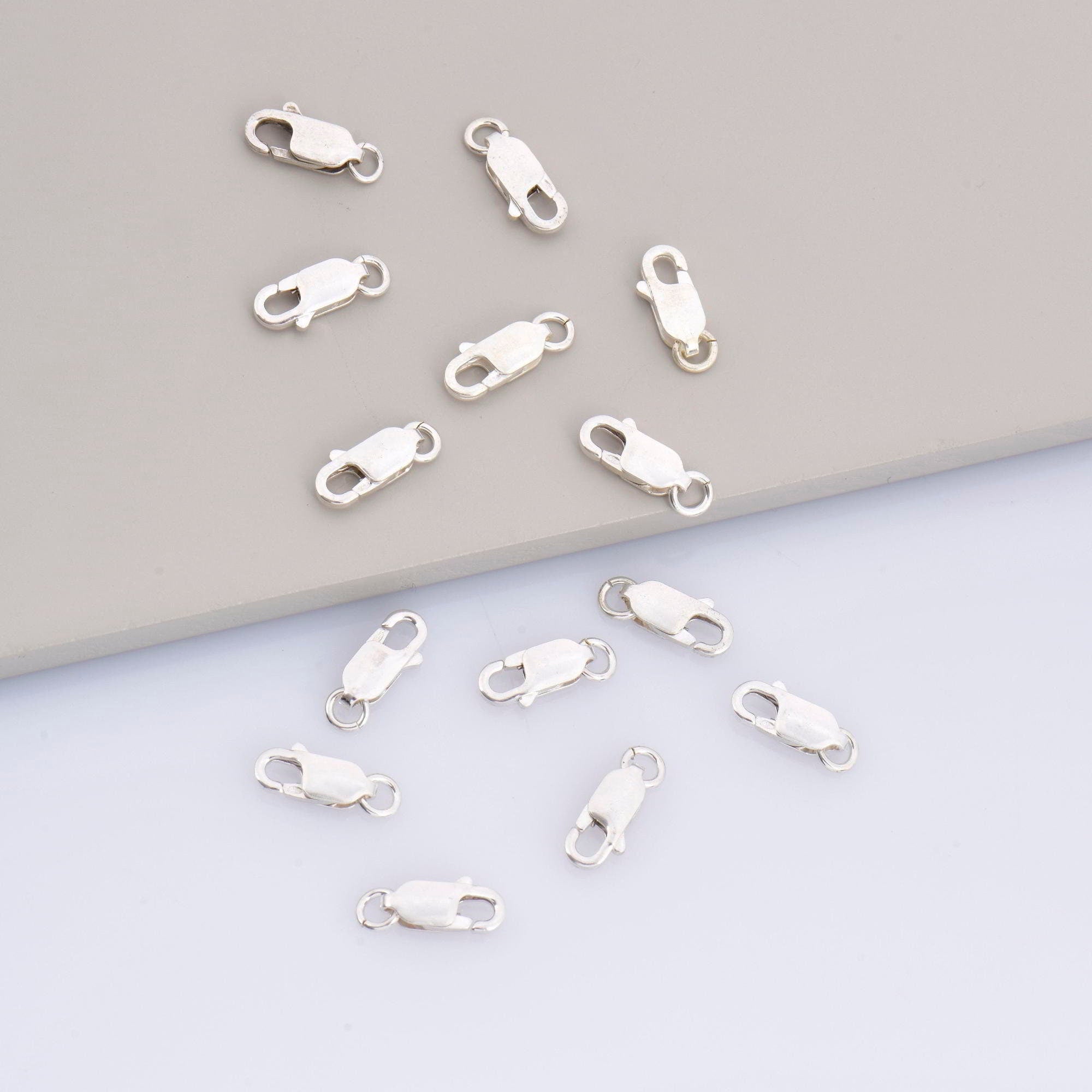 925 Sterling Silver Lobster Clasp, Solid Silver Trigger Clasp, Silver Spring Clasp, Jewelry Making Supplies, Jewelry Making Findings, M55A