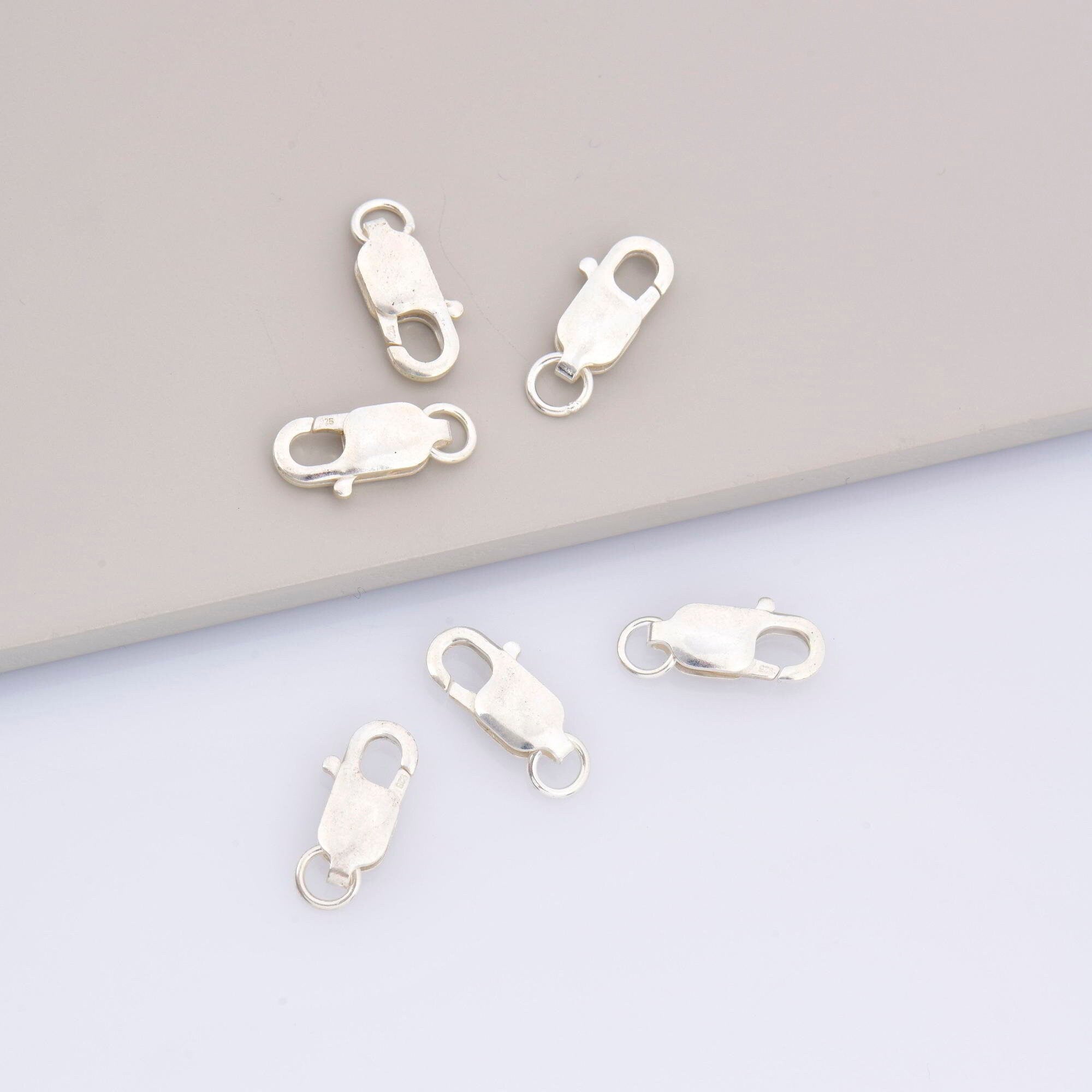 925 Sterling Silver Lobster Clasp, Solid Silver Trigger Clasp, Silver Spring Clasp, Jewelry Making Supplies, Jewelry Making Findings, M55C