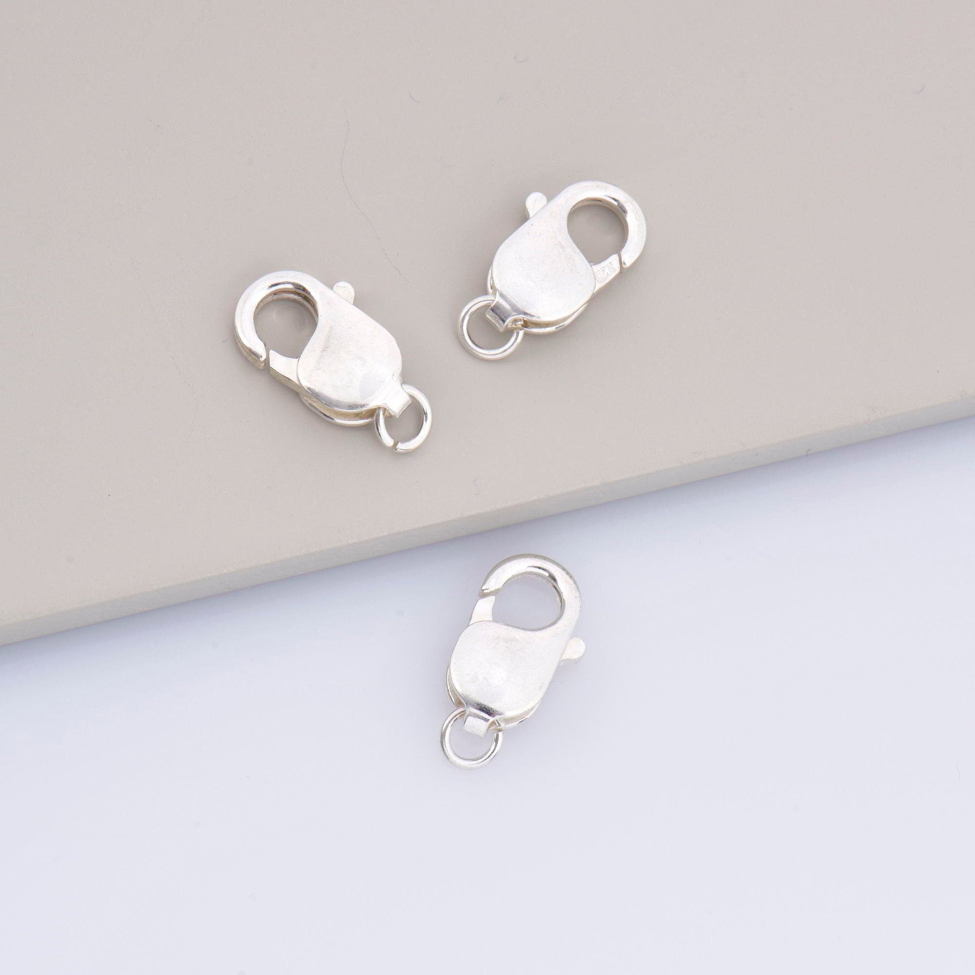 925 Sterling Silver Lobster Clasp, Solid Silver Trigger Clasp, Silver Spring Clasp, Jewelry Making Supplies, Jewelry Making Findings, M55D