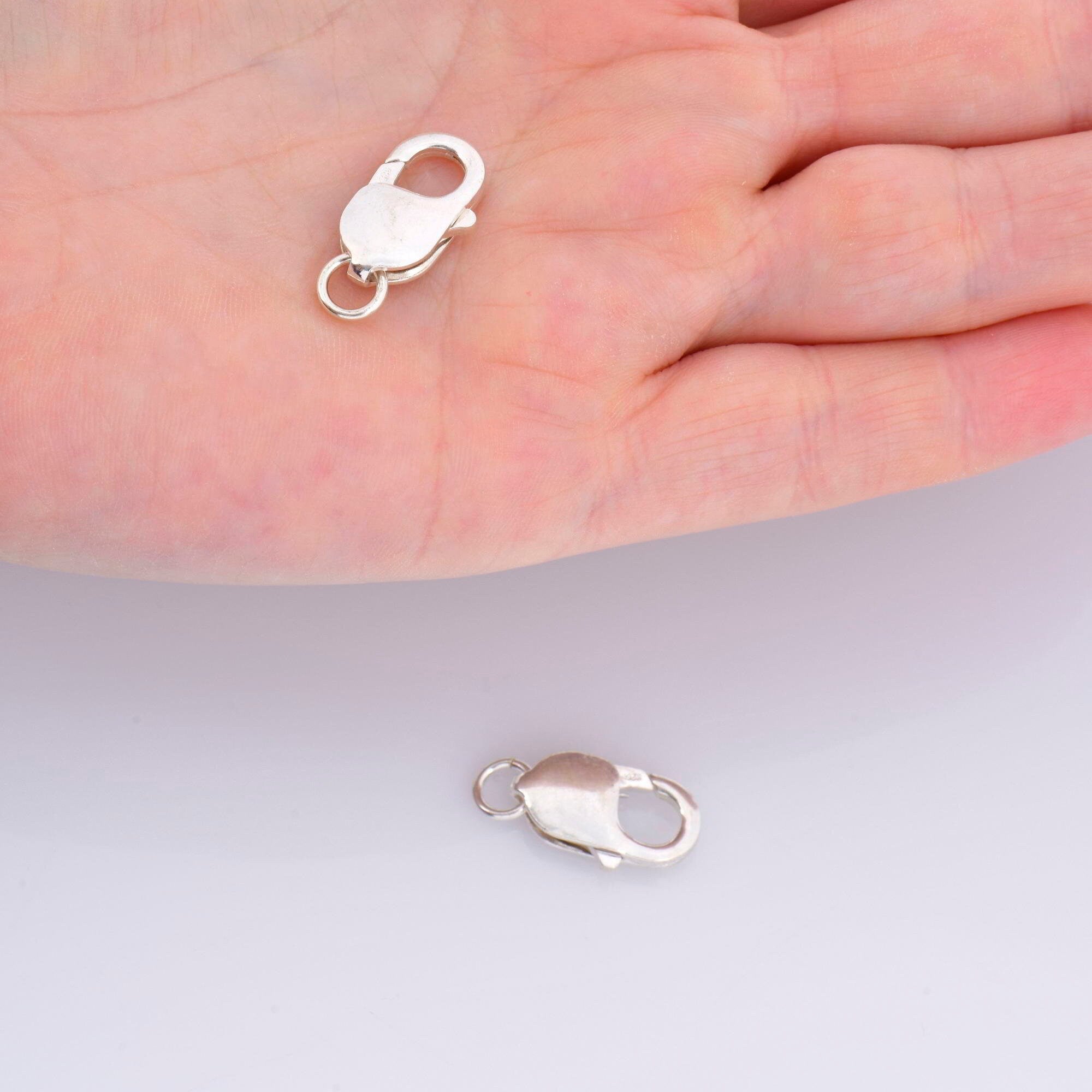 925 Sterling Silver Lobster Clasp, Solid Silver Trigger Clasp, Silver Spring Clasp, Jewelry Making Supplies, Jewelry Making Findings, M55E