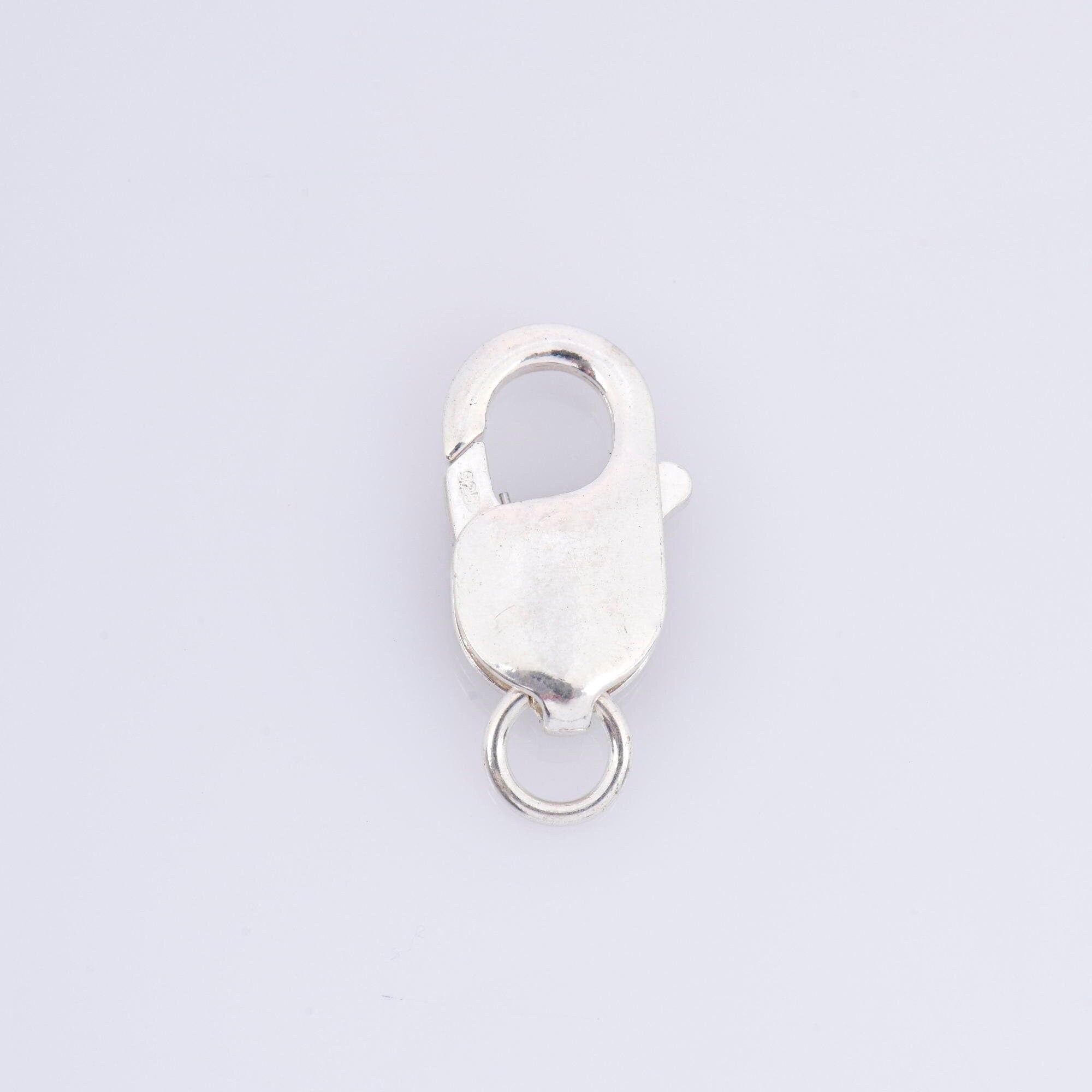 925 Sterling Silver Lobster Clasp, Solid Silver Trigger Clasp, Silver Spring Clasp, Jewelry Making Supplies, Jewelry Making Findings, M55E