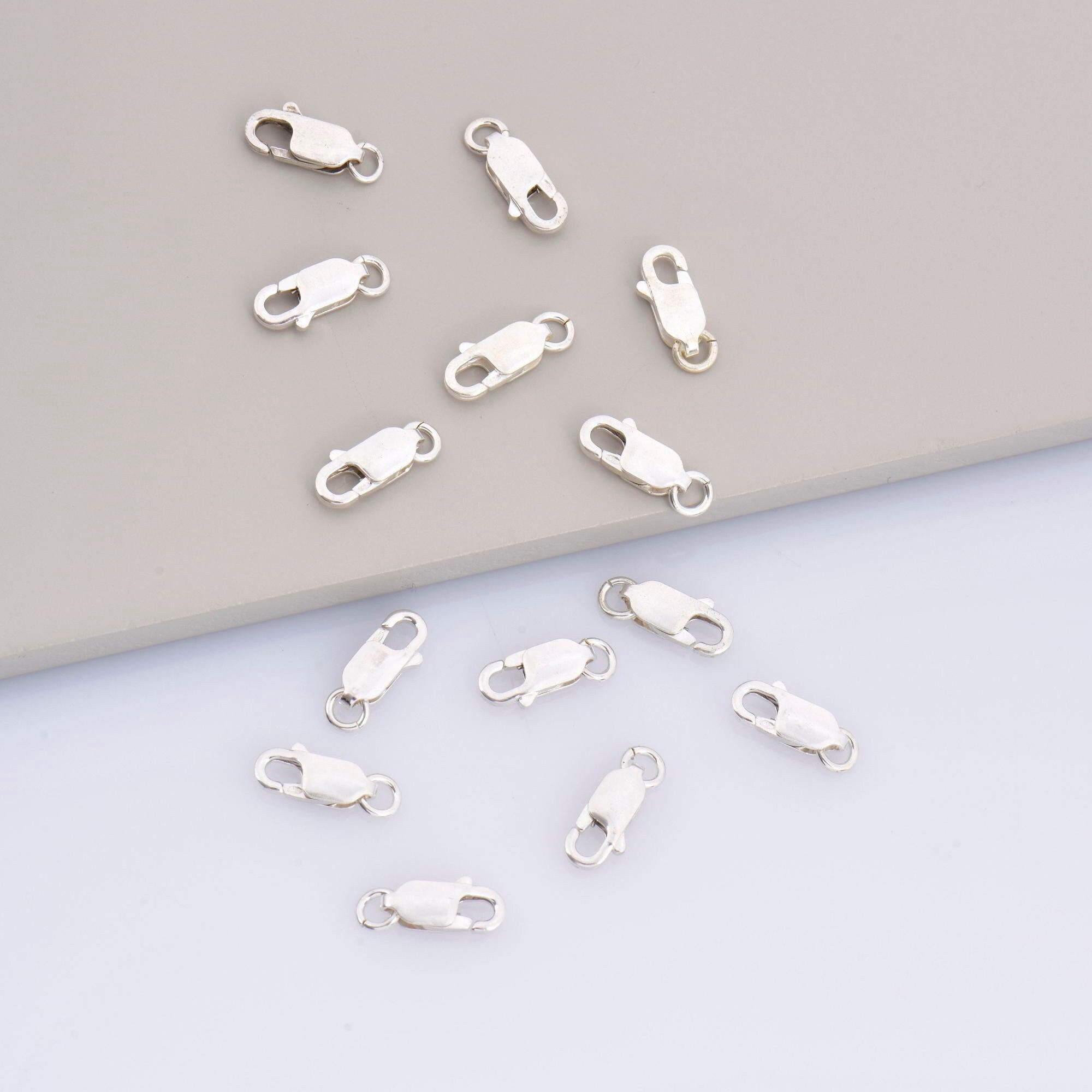 925 Sterling Silver Lobster Clasp, Solid Silver Trigger Clasp, Silver Spring Clasp, Jewelry Making Supplies, Jewelry Making Findings, M55A-E