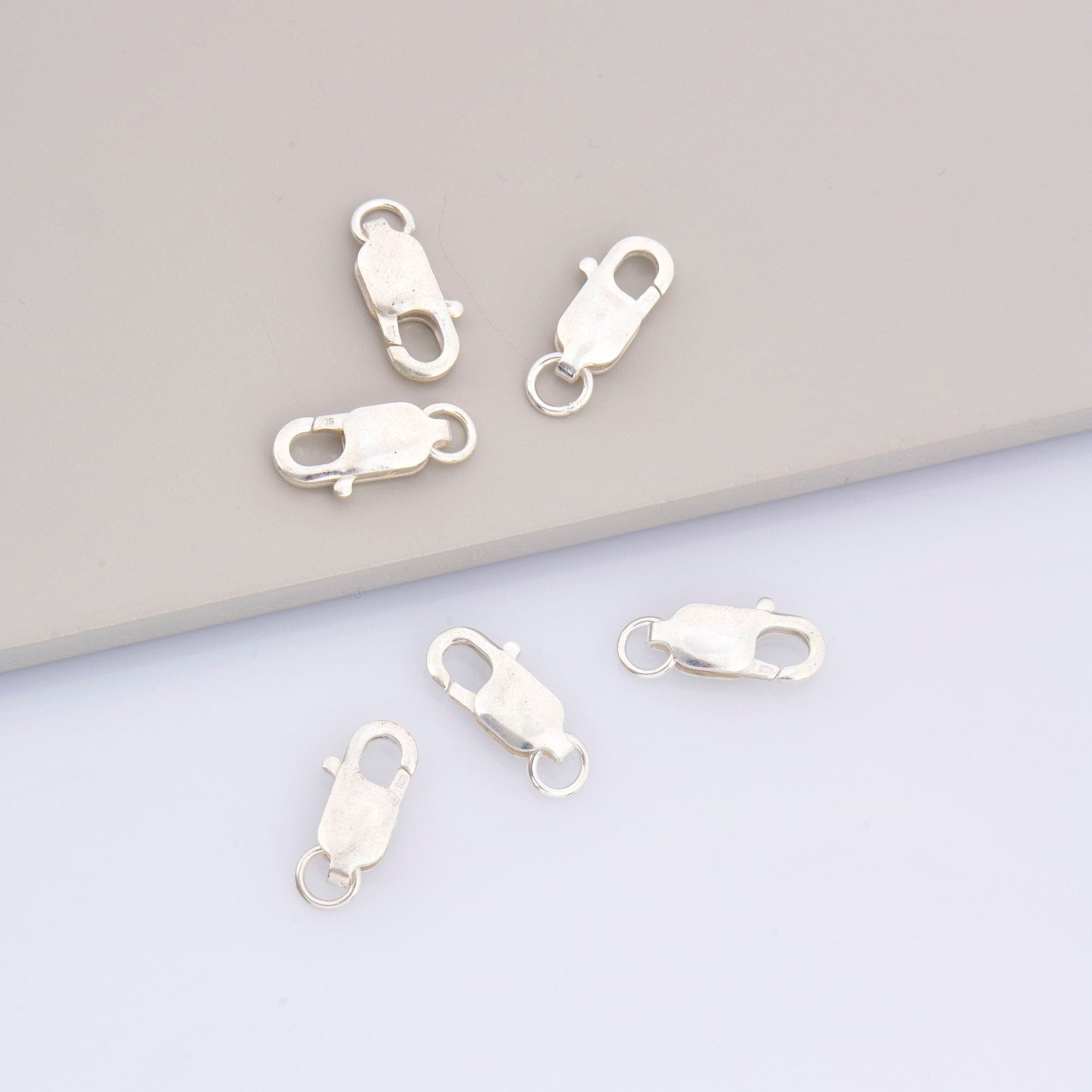 925 Sterling Silver Lobster Clasp, Solid Silver Trigger Clasp, Silver Spring Clasp, Jewelry Making Supplies, Jewelry Making Findings, M55A-E