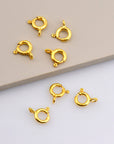 24K Gold Vermeil Round Clasps, 925 Solid Silver Round Trigger Clasp, Plated Round Spring Clasp, Jewelry Supply, Jewelry Findings, VM56A-D