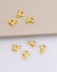 24K Gold Vermeil Round Clasps, 925 Solid Silver Round Trigger Clasp, Plated Round Spring Clasp, Jewelry Supply, Jewelry Findings, VM56A-D