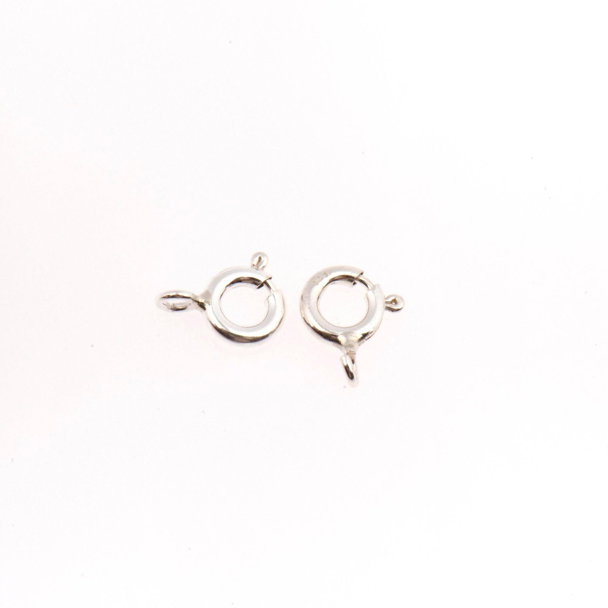 925 Sterling Silver Round Clasps, Solid Silver Round Trigger Clasp, Silver Round Spring Clasp, Jewelry Making Supply, Jewelry Findings, M56B