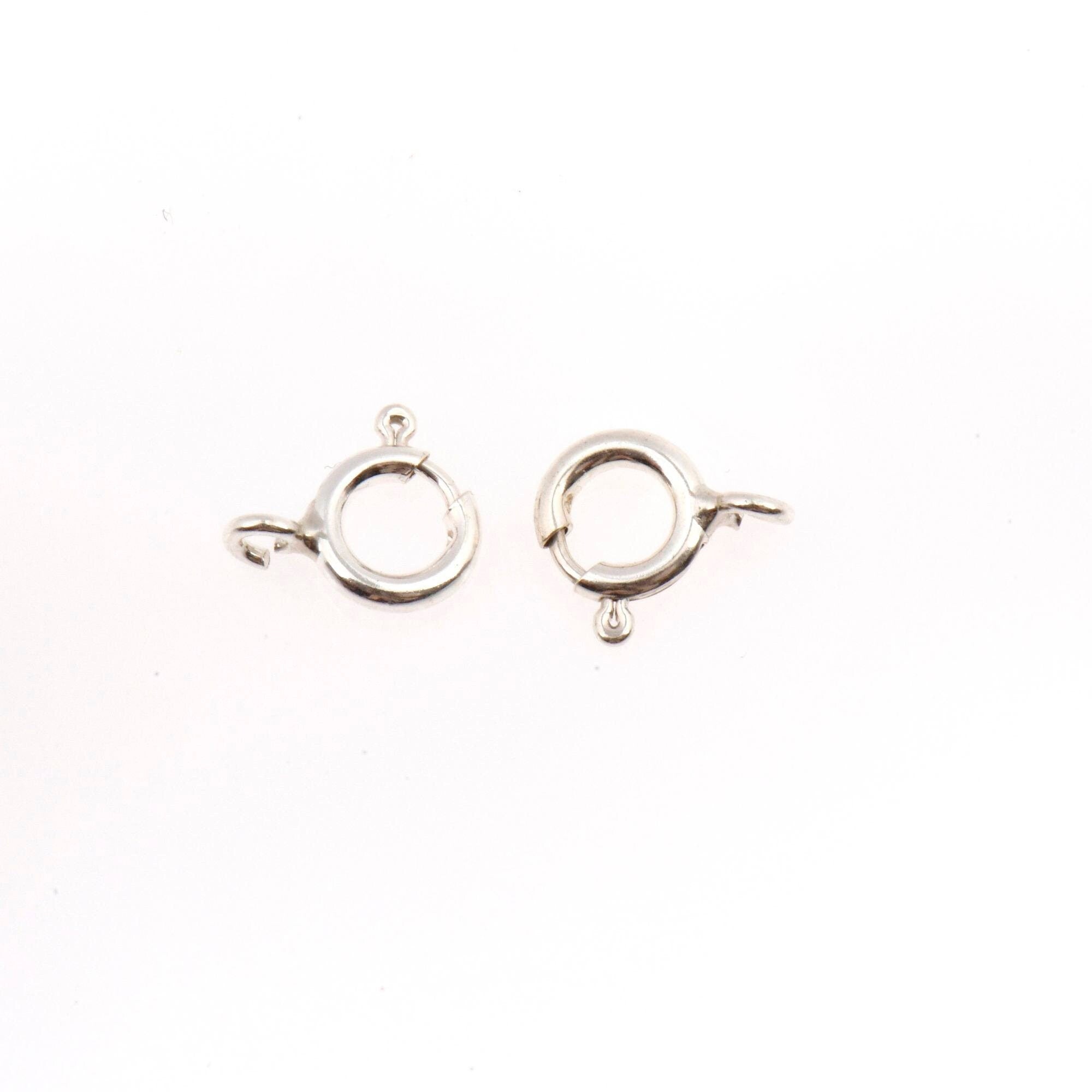 925 Sterling Silver Round Clasps, Solid Silver Round Trigger Clasp, Silver Round Spring Clasp, Jewelry Making Supply, Jewelry Findings, M56D