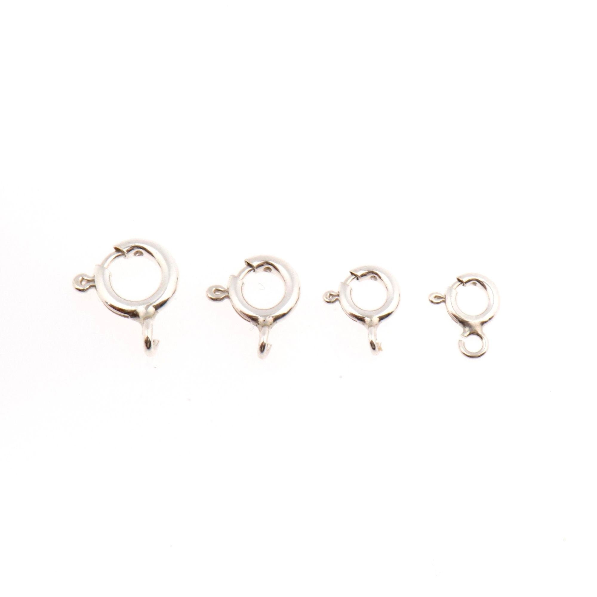 24K Gold Vermeil & 925 Silver Round Clasps, Solid Silver Round Trigger Clasp, Plated Round Spring Clasp, Jewelry Finding, M/VM56