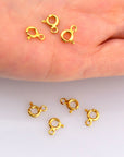 24K Gold Vermeil & 925 Silver Round Clasps, Solid Silver Round Trigger Clasp, Plated Round Spring Clasp, Jewelry Finding, M/VM56
