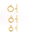 24K Gold Vermeil & 925 Silver Toggle Clasps, Silver Toggle Clasp, Plated Organic Toggle Clasp Set, Jewelry Supply, Jewelry Findings, MV/M57