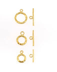 24K Gold Vermeil Toggle Clasps, 925 Solid Silver Toggle Clasp, Plated Organic Toggle Clasp Set, Jewelry Supply, Jewelry Findings, VM57A-C