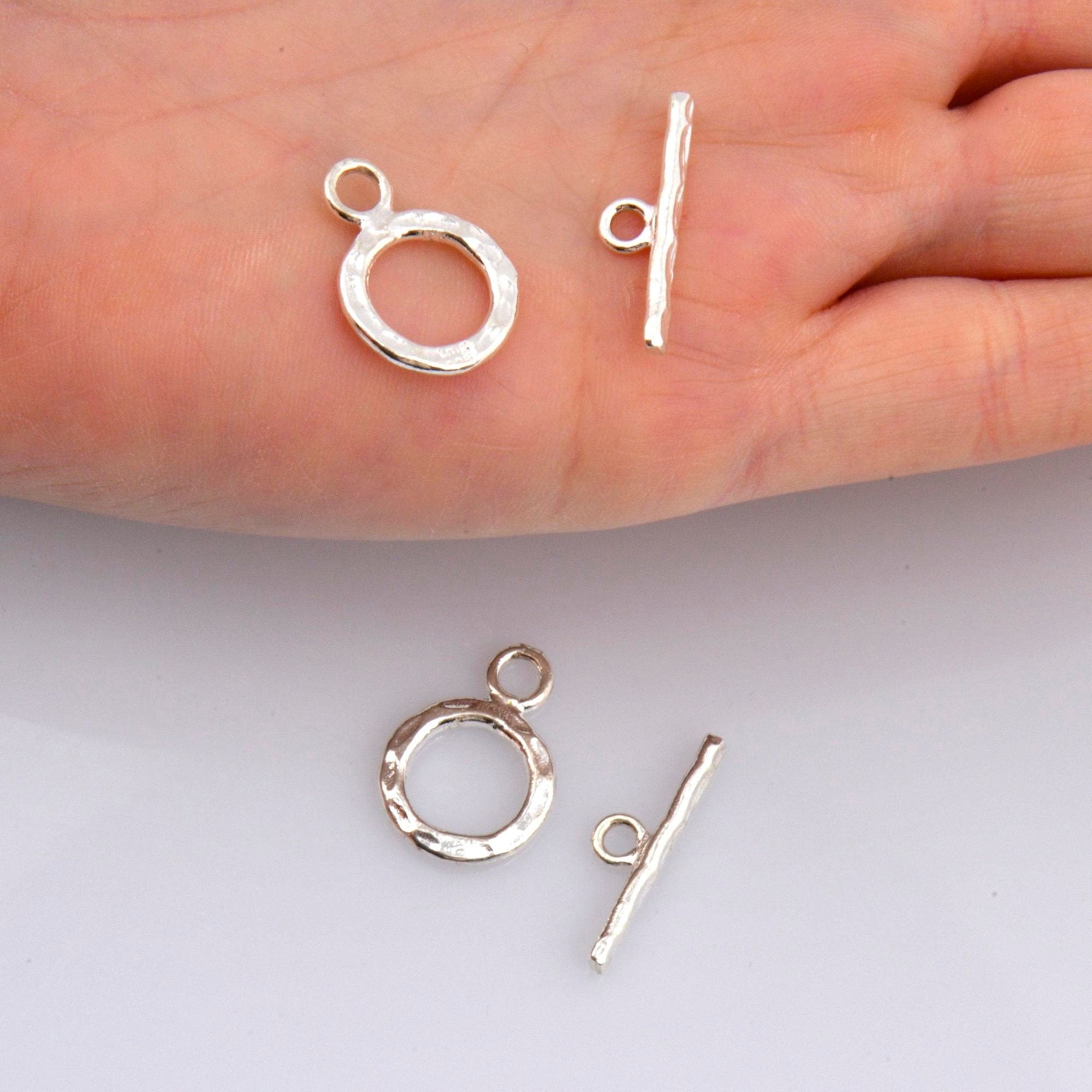 925 Silver Toggle Clasps, Solid Silver Toggle Clasp, Silver Plated Organic Toggle Clasp Set, Jewelry Supply, Jewelry Findings, M57B