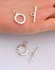 925 Silver Toggle Clasps, Solid Silver Toggle Clasp, Silver Plated Organic Toggle Clasp Set, Jewelry Supply, Jewelry Findings, M57B
