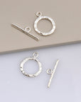 925 Silver Toggle Clasps, Solid Silver Toggle Clasp, Silver Plated Organic Toggle Clasp Set, Jewelry Supply, Jewelry Findings, M57C
