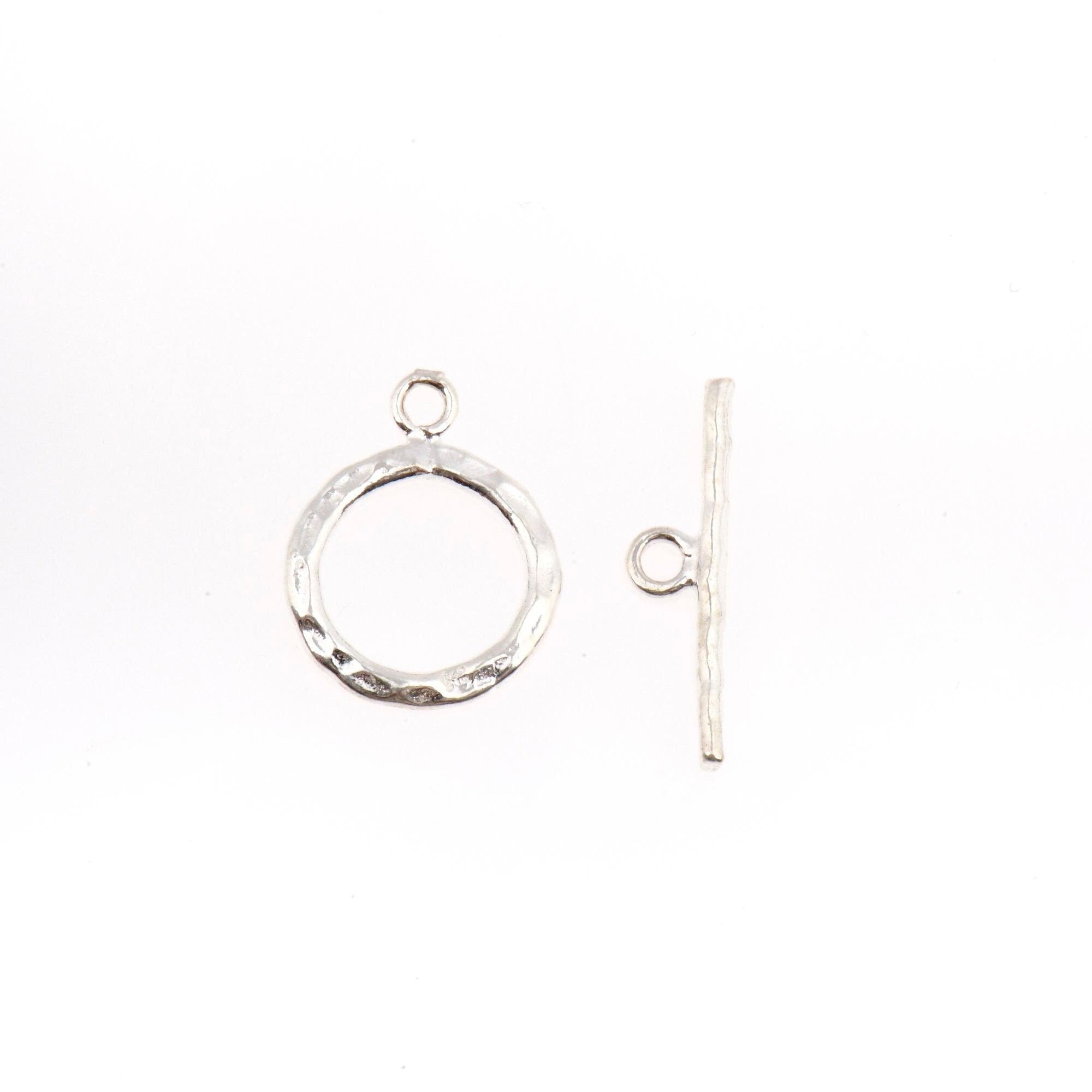 925 Silver Toggle Clasps, Solid Silver Toggle Clasp, Silver Plated Organic Toggle Clasp Set, Jewelry Supply, Jewelry Findings, M57C