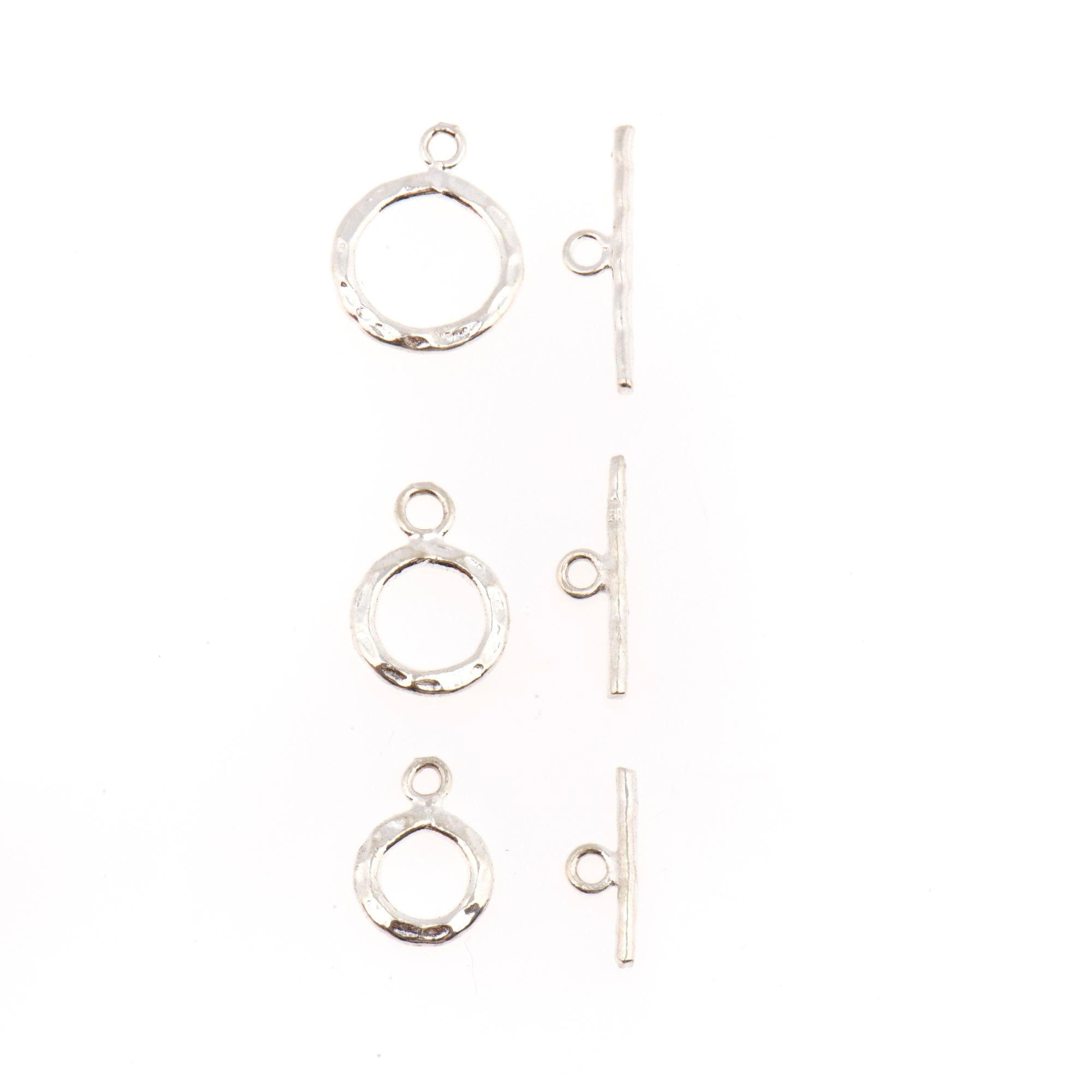925 Solid Silver Toggle Clasp, Silver Toggle Clasps, Silver Plated Organic Toggle Clasp Set, Jewelry Supply, Jewelry Findings, M57A-C