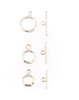 925 Solid Silver Toggle Clasp, Silver Toggle Clasps, Silver Plated Organic Toggle Clasp Set, Jewelry Supply, Jewelry Findings, M57A-C