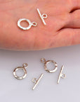 925 Solid Silver Toggle Clasp, Silver Toggle Clasps, Silver Plated Organic Toggle Clasp Set, Jewelry Supply, Jewelry Findings, M57A-C