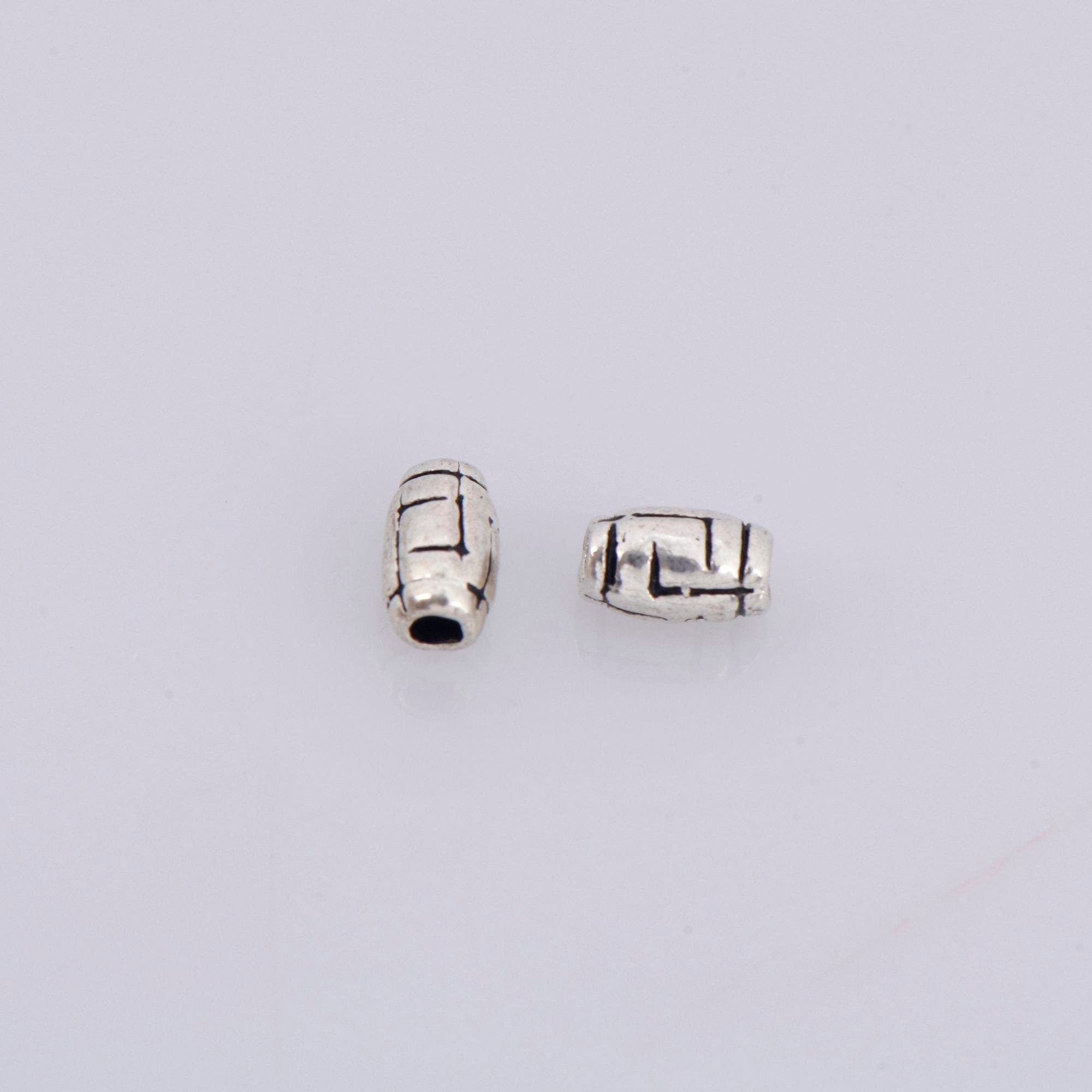 925 Sterling Silver Tube Beads, Antique Silver Barrel Shape Tube Beads, Oxidized Silver Tribal Tube Beads, Jewelry Making, M27