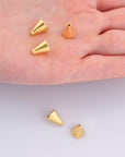 24K Gold Vermeil Cone Shape Beads, 24K Gold Plated Cone Bead Caps, 925 Solid Silver Plain Cone End Beads, Jewelry Making Supplies, VM28C