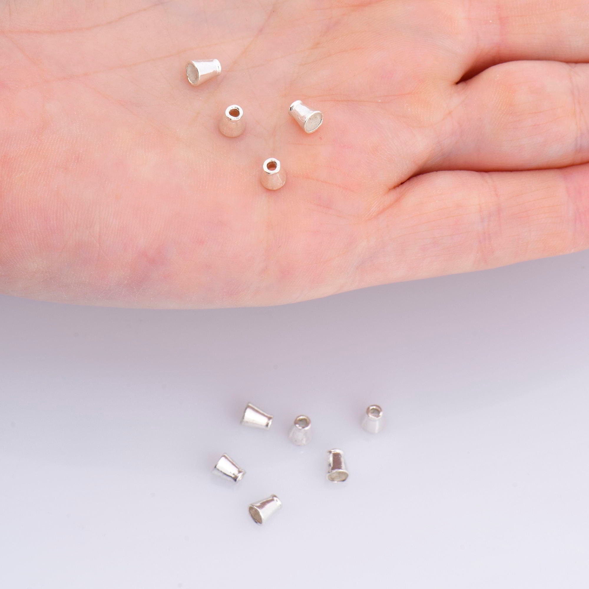 925 Sterling Silver Cone Shape Beads, Solid Silver Cone Bead Caps, Silver Plain Cone End Beads, Bead Caps For Jewelry Making, M28A