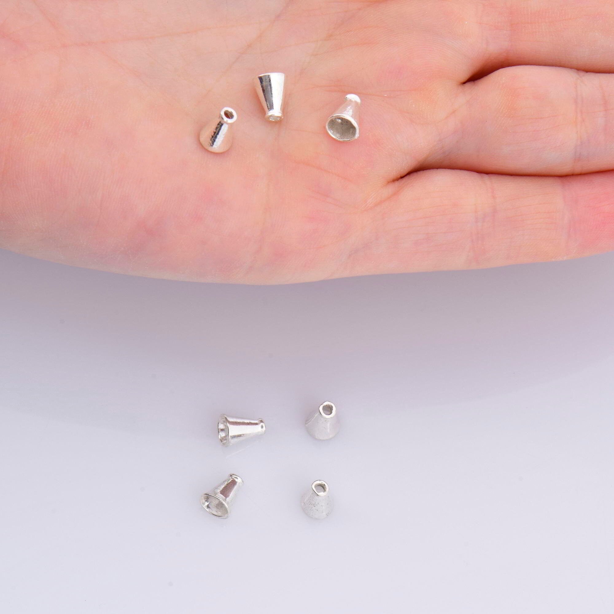 925 Sterling Silver Cone Shape Beads, Solid Silver Cone Bead Caps, Silver Plain Cone End Beads, Bead Caps For Jewelry Making, M28B
