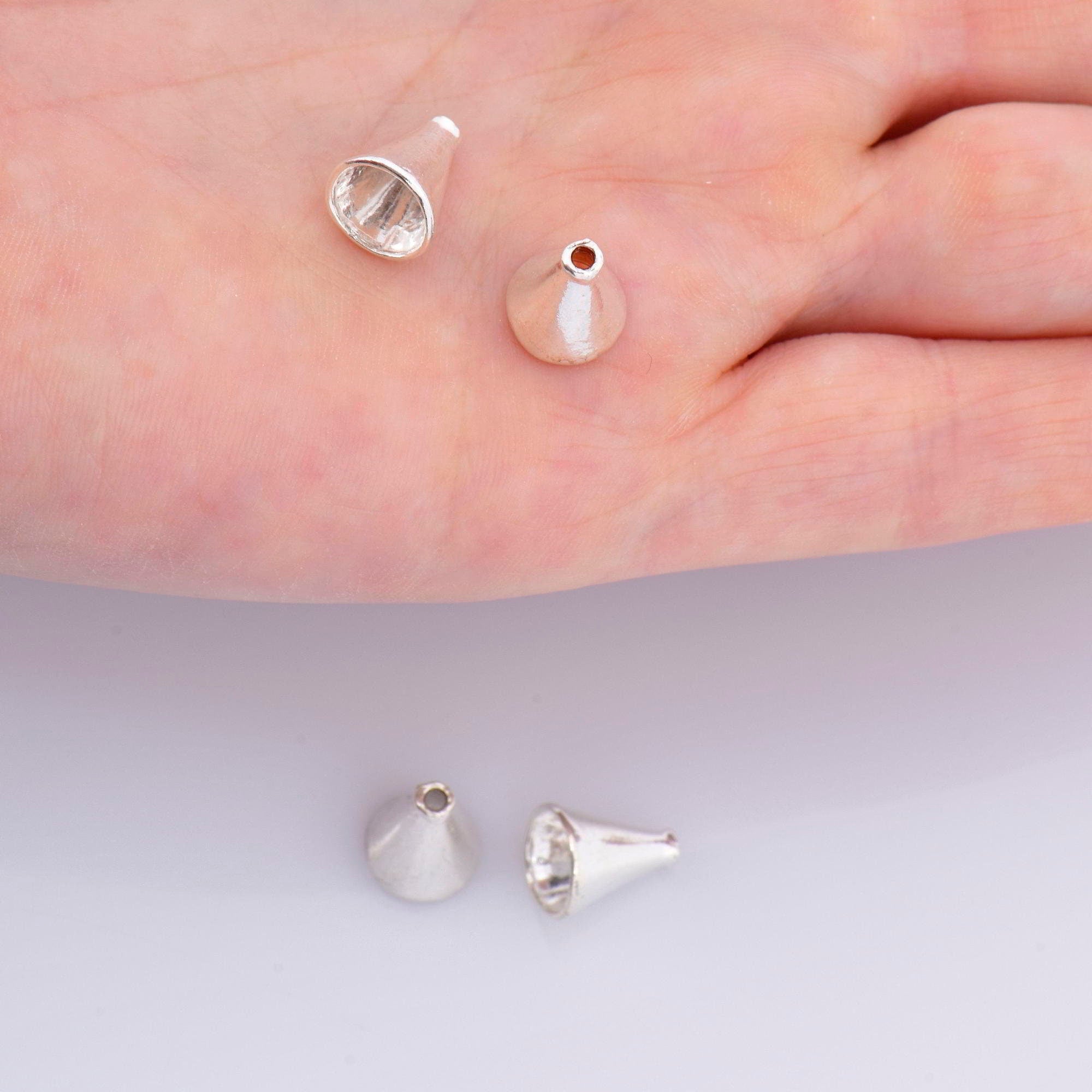 925 Sterling Silver Cone Shape Beads, Solid Silver Cone Bead Caps, Silver Plain Cone End Beads, Bead Caps For Jewelry Making, M28C