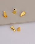 24K Gold Vermeil Cone Shape Beads, 24K Gold Plated Cone Bead Caps, 925 Silver End Bead Cones, Pyramid Bead Caps, Jewelry Findings, VM29A