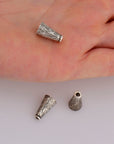 925 Sterling Silver Cone Shape Beads, Solid Silver Cone Bead Caps, Antique Silver End Bead Cones, Pyramid Bead Caps, Jewelry Findings, M29C