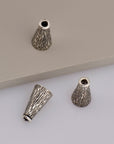 925 Sterling Silver Cone Shape Beads, Solid Silver Cone Bead Caps, Antique Silver End Bead Cones, Pyramid Bead Caps, Jewelry Findings, M29C