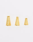 24K Gold Vermeil Cone Shape Beads, Gold Plated Cone Bead Caps, 925 Silver End Bead Cones, Pyramid Bead Caps, Jewelry Findings, VM29A-B-C