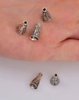 925 Sterling Silver Cone Shape Bead, Solid Silver Cone Bead Cap, Antiique Silver End Bead Cones, Pyramid Bead Caps, Jewelry Findings, M29A-C