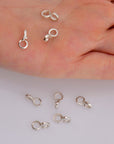 925 Sterling Silver Bails with Open Loop, Solid Silver Bails, Smooth Silver Connector Bails, Bail Charms, Jewelry Findings, M30A-B-C