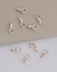 925 Sterling Silver Bails with Open Loop, Solid Silver Open Loop Bails, Smooth Silver Connector Bails, Bail Charms, Jewelry Findings, M30B