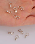 925 Sterling Silver Bails with Open Loop, Solid Silver Open Loop Bails, Smooth Silver Connector Bails, Bail Charms, Jewelry Findings, M30B