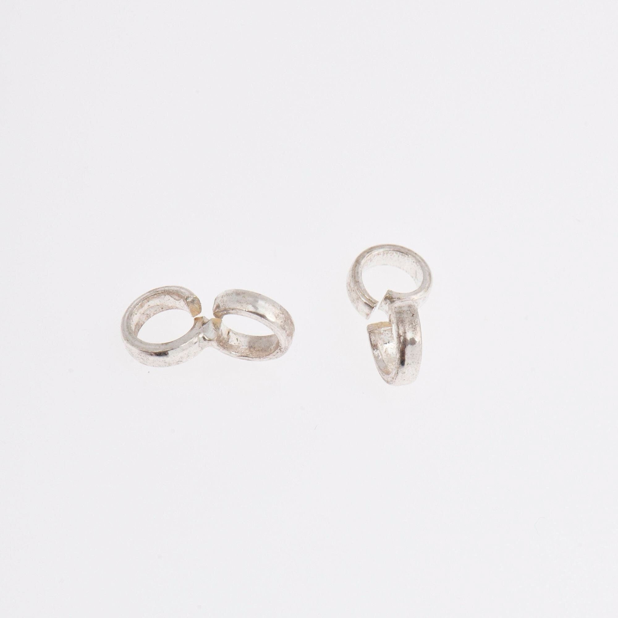 925 Sterling Silver Bails with Open Loop, Solid Silver Open Loop Bails, Smooth Silver Connector Bails, Bail Charms, Jewelry Findings, M30B