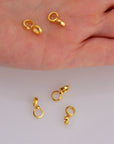 24K Gold Vermeil Bails with Open Loop, Gold Plated Open Loop Bails, 925 Smooth Silver Connector Bails, Bail Charms, Jewelry Findings, VM30B
