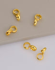 24K Gold Vermeil Bails with Open Loop, Gold Plated Open Loop Bails, 925 Smooth Silver Connector Bails, Bail Charms, Jewelry Findings,VM30A-C