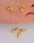 24K Gold Vermeil Bails with Open Loop, Gold Plated Open Loop Bails, 925 Smooth Silver Connector Bails, Bail Charms, Jewelry Findings, VM30C