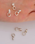 925 Sterling Silver Bails with Open Loop, Solid Silver Bails, Smooth Silver Connector Bails, Bail Charms, Jewelry Findings, M30A-B-C