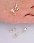 925 Sterling Silver Bails with Open Loop, Solid Silver Open Ring Bails, Smooth Silver Connector Bails, Bail Charms, Jewelry Findings, M31