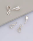 925 Sterling Silver Bails with Open Loop, Solid Silver Open Ring Bails, Smooth Silver Connector Bails, Bail Charms, Jewelry Findings, M31