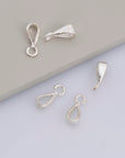 24K Gold Vermeil & 925 Silver Bails with Open Loop, Plated Open Ring Bails, Smooth Connector Bails, Bail Charms, Jewelry Findings, M-VM31