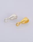 24K Gold Vermeil & 925 Silver Bails with Open Loop, Plated Open Ring Bails, Smooth Connector Bails, Bail Charms, Jewelry Findings, M-VM31