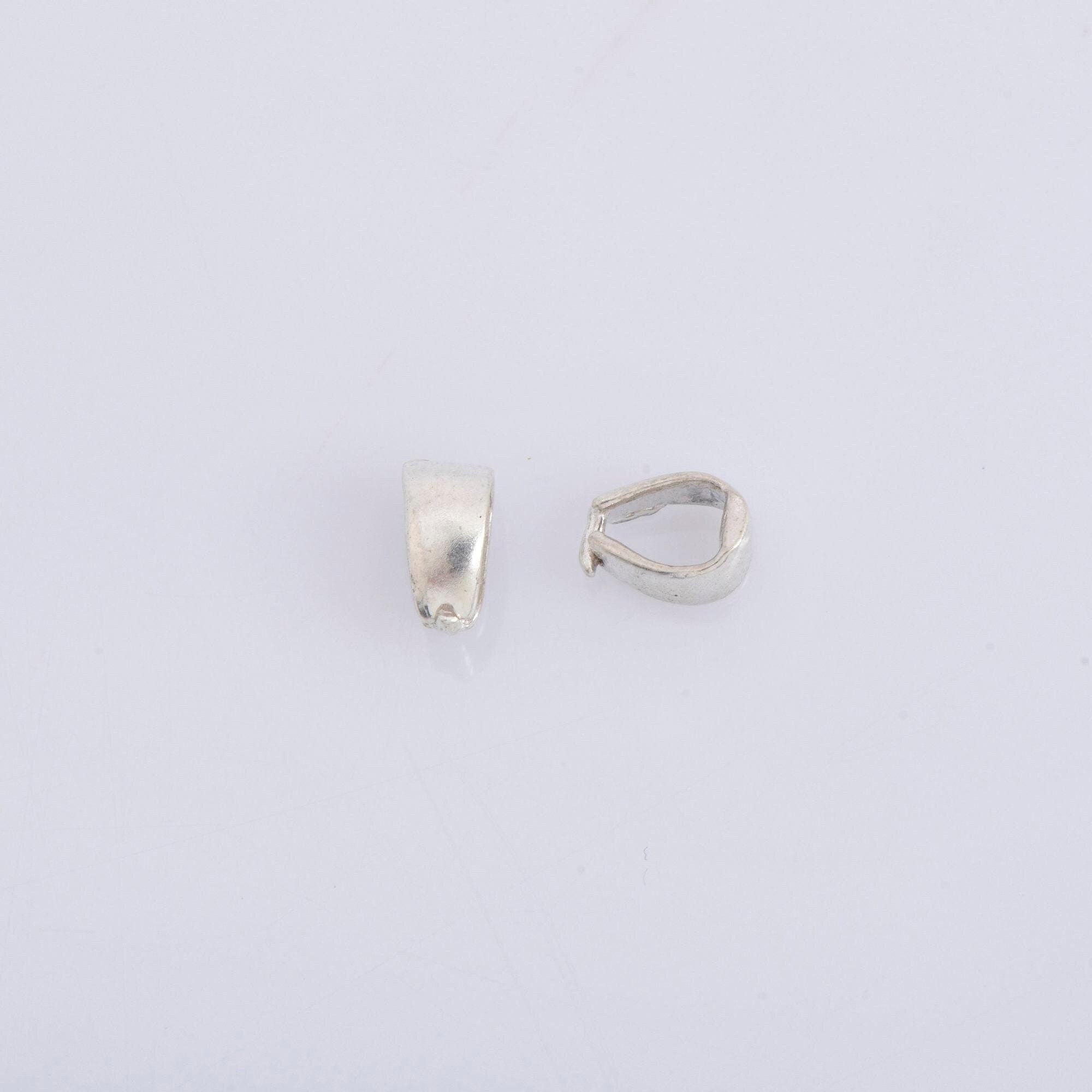 925 Sterling Silver Simple Bails, Solid Silver Pinch Bails, Solid Silver Plain Bails, Bail Charms, Findings For Jewelry Making, M32