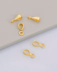 24K Gold Vermeil Bails with Open Loop, Gold Plated Open Loop Bails, 925 Smooth Silver Connector Bails, Bail Charms, Jewelry Findings, VM33