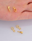 24K Gold Vermeil Bails with Open Loop, Gold Plated Open Loop Bails, 925 Smooth Silver Connector Bails, Bail Charms, Jewelry Findings, VM33