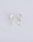 925 Sterling Silver Bails with Open Loop, Solid Silver Open Loop Bails, Smooth Silver Connector Bails, Bail Charms, Jewelry Findings, M33