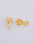 24K Gold Vermeil Filigree Bails with Open Loop, Gold Plated Open Loop Bails, 925 Silver Connector Filigree Bails, Silver Findings, VM34
